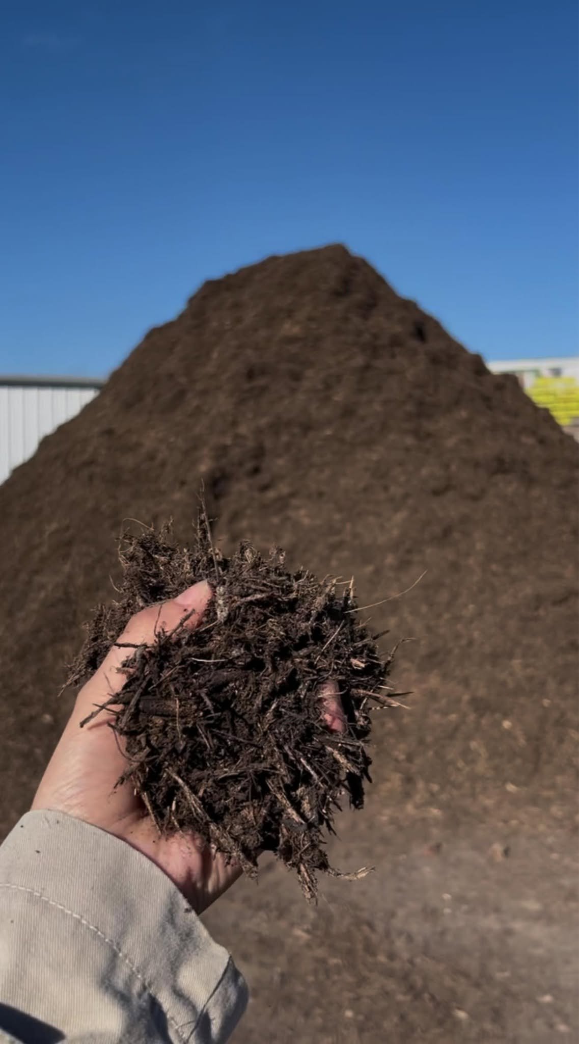 Large pile of dark mulch