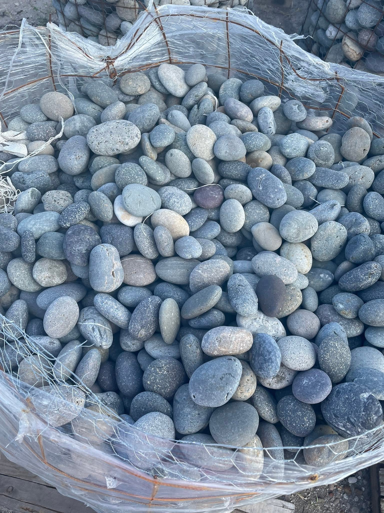 Smooth river rock landscape material