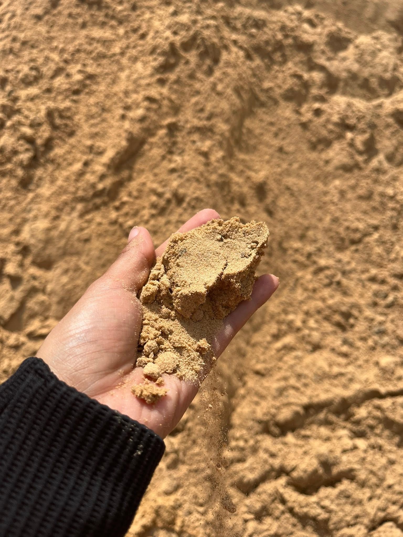 Close view of landscape sand